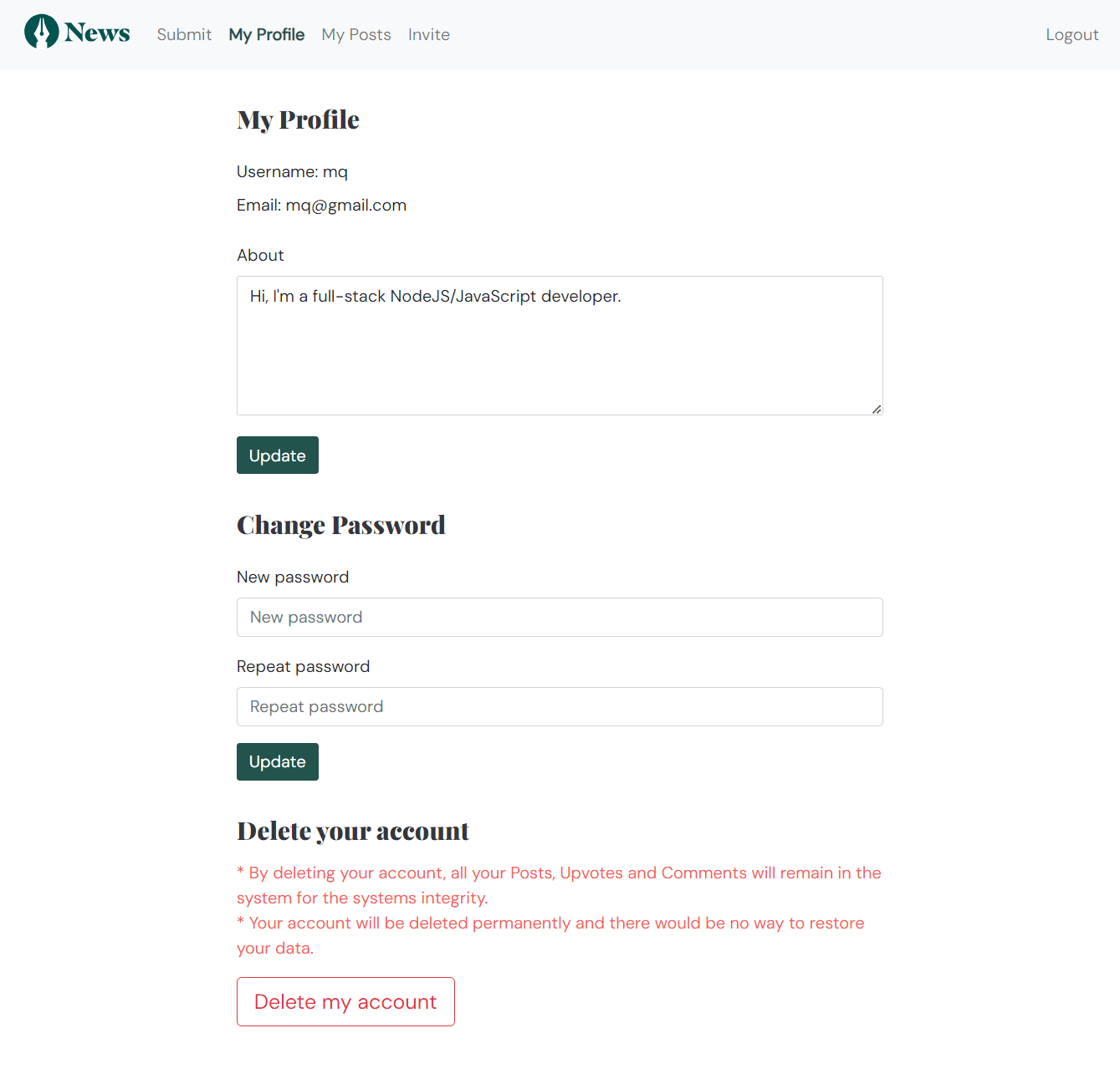 Hacker News Clone gallery 3